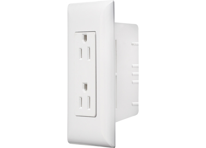 RV Designer - Inself Containedin White Contemporary Dual Outlet Speedwire W/coverplate - S831
