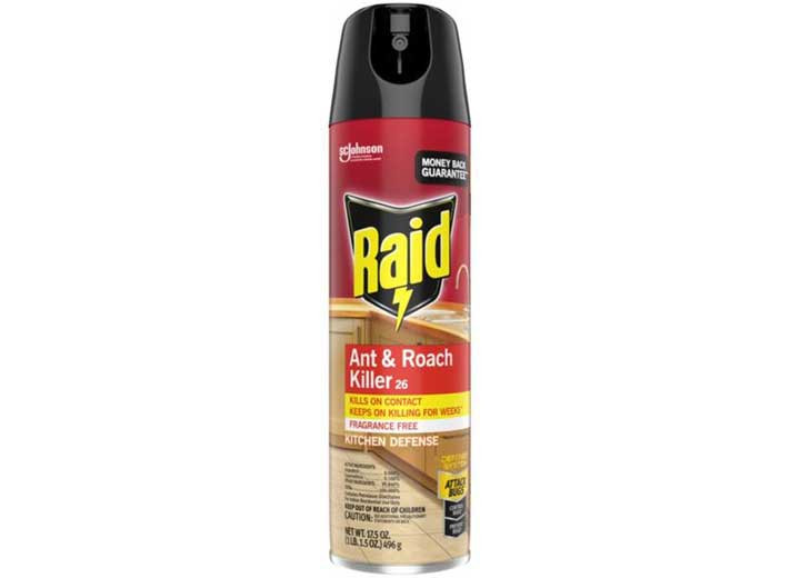 SC Johnson - Raid Ant And Roach Killer Insecticide Aerosol Spray Fragrance Free  Single (17.5 Oz.) - 333822