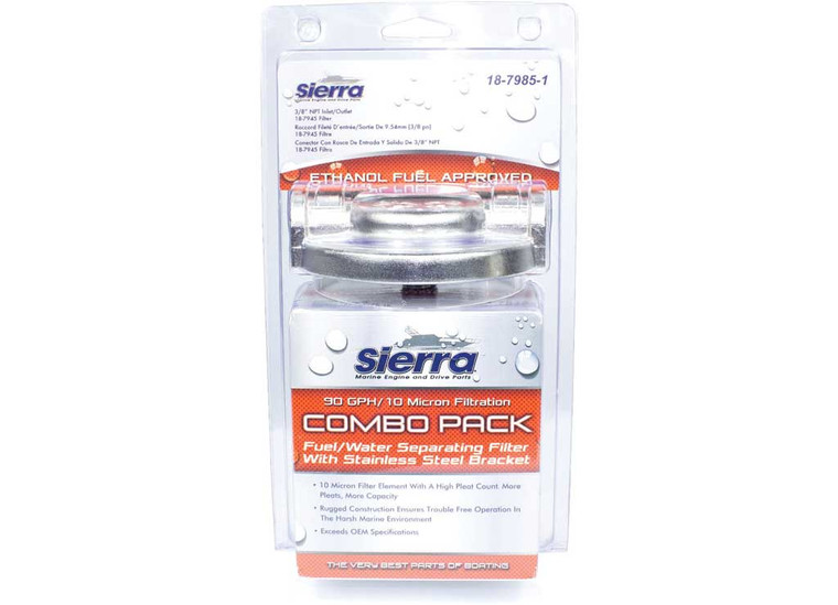 Sierra - Fuel Water Separator Kit Material:stainless Steel (tall Filter); Rating:10 Mic - 18-7985-1