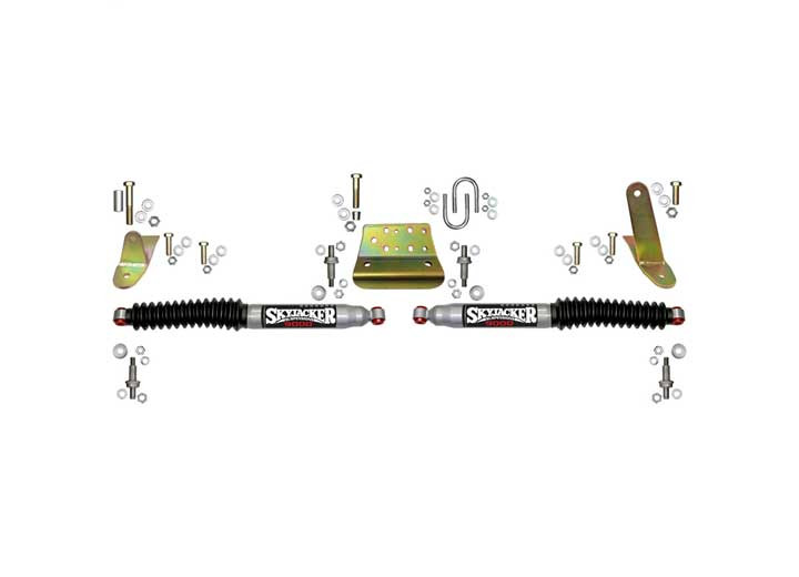 Skyjacker Suspension - Dual Stabilizer Kit Silver W/ Black Boots - 9213