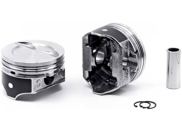 United Engine & Machine Co - Chevrolet 383 Rod 5.700 Dish Top +13cc 2v Claimer Piston Set W/coated Skirts - 9912HC.060