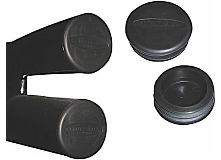 Smittybilt - Tubular Bumper  End Caps  3in Tube  Pair  Black - TA25