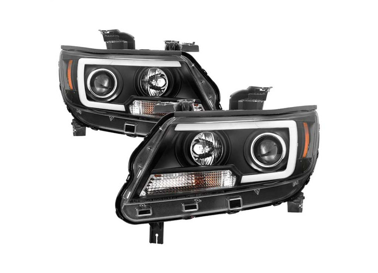 Spyder Automotive - 1522 Colorado Projector Headlights W/ Led Light Bar Black - 5085283