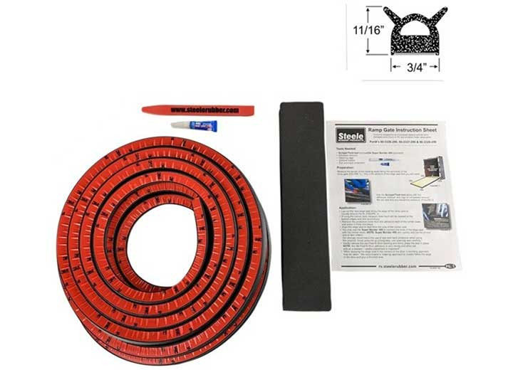 Steele Rubber - 11/16x3/4 In Hollow Half Round Ramp Gate Seal 35ft - 99-4446-283