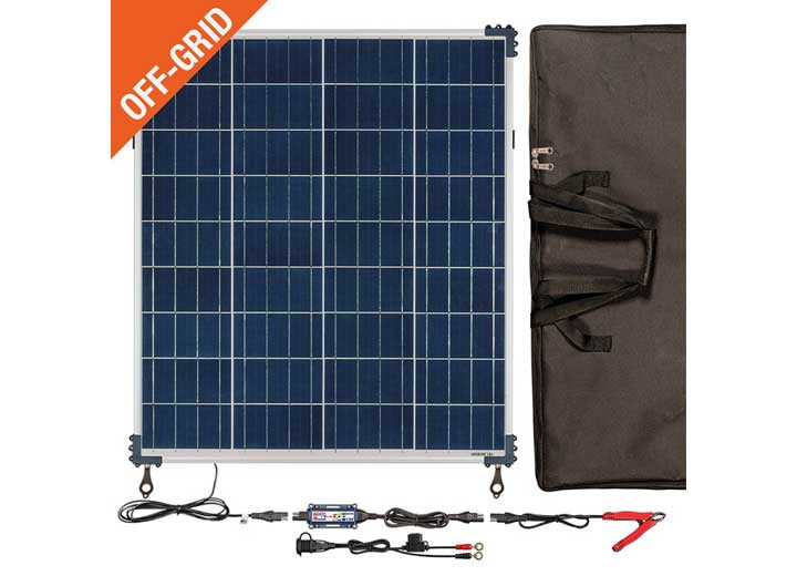 Tecmate  - Optimate Solar 80w Travel Kit Tm523 Control Monitor Leadacid 2x Cable Acc W/ Adj Stand & Storage - TM-523-8TK