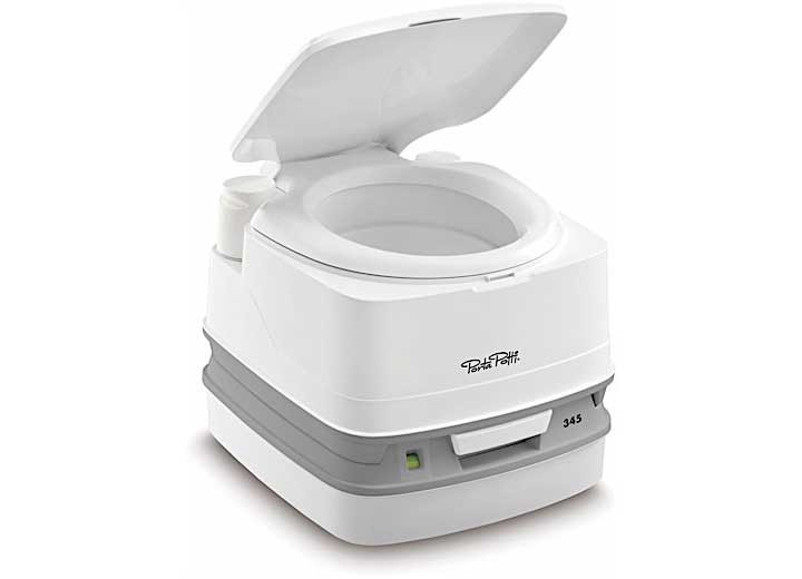 Thetford - Porta Potti 345: 4.0 Gal Fresh Water 3.2 Gal Waster Water 33 Avg Flushes - 92814