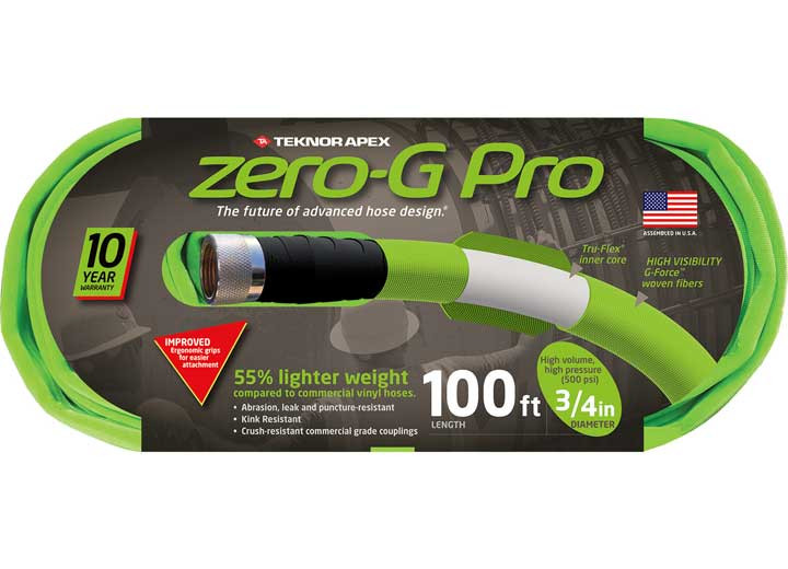 Teknor Apex - Zerog Pro Hose 3/4inx100ft Commercial Grade Crushresistant Coupling W/brass Insert 500 Psirated - 4300-100