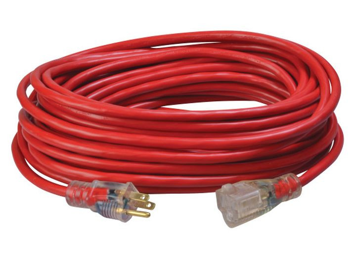 Southwire - 50ft Sjtw 14/3 Outdoor Extension Cord W/ Lighted End (red) - 2488SW8804