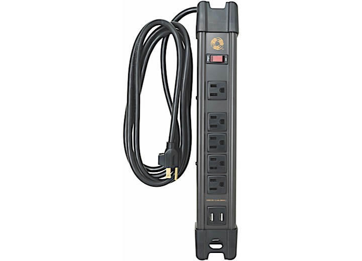 Southwire - Southwire Magnetic Power Strip W/usb 5 Out 8ft - 5127