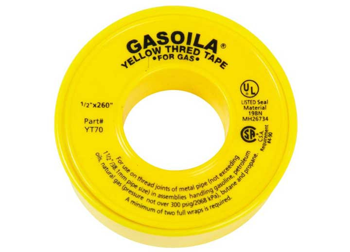 Tub O' Towels - Zip Tape Yellow Teflon Tape 1/2 X 260 - YT70-144