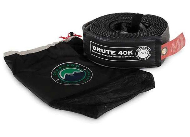 Overland Vehicle Systems - Tow Strap 4in X 20ft Gray W/black Ends & Storage Bag - 19089916