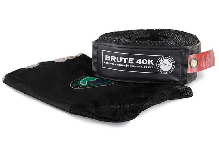 Overland Vehicle Systems - Tow Strap 4in X 30ft Gray W/black Ends & Storage Bag - 19099916