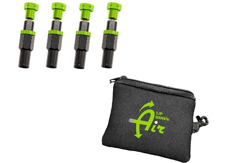 Overland Vehicle Systems - 4 Piece Adjustable Tire Deflator (psi 1030) Kit & Storage Bag - 97-9903