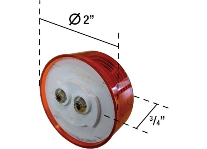 Uni-Bond Lighting - Led 2in Round Marker Lamp Amber  6diodes - LED2000-6A