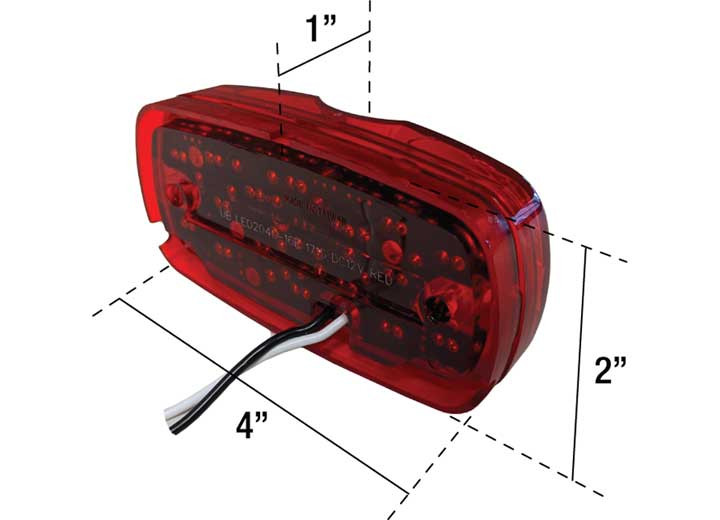 Uni-Bond Lighting - Led 2inx4in Bullseye Marker Lamp Red  16diodes - LED2040-16R