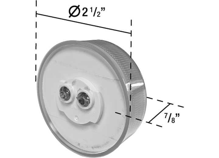 Uni-Bond Lighting - Led 2.5in Round Marker Clear Lens Lamp Red  6diodes - LED2500C-6R