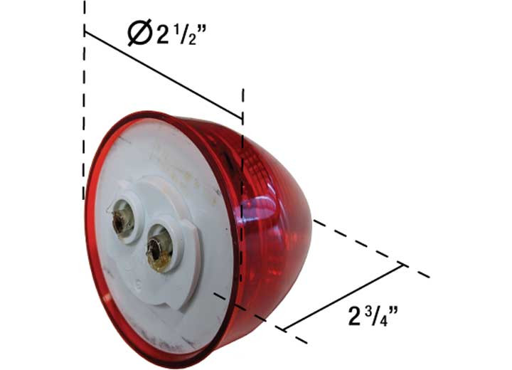 Uni-Bond Lighting - Led 2.5in Beehive Marker Lamp Red  6diodes - LED7250-6R