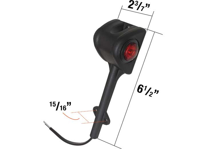 Uni-Bond Lighting - Led Fender Mount Lamp Left Hand/drivers Red/amber - LFML0720RA