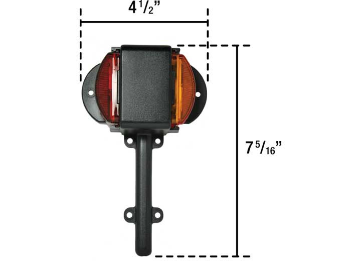 Uni-Bond Lighting - Led Fender Mount Kit Left Hand Red/amber 3diodes Lamps - LFML1225-3RA