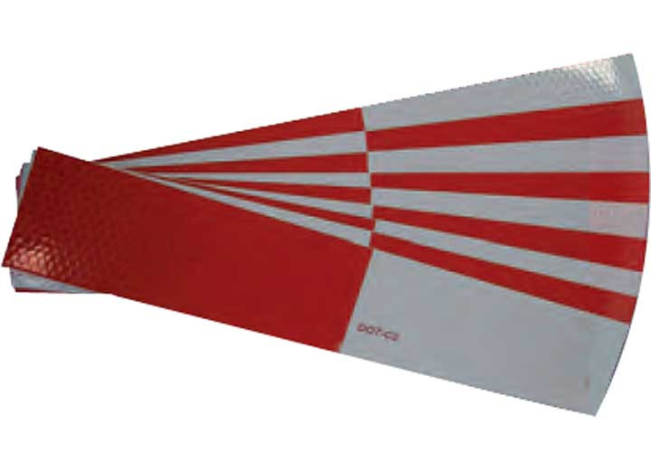 Uni-Bond Lighting - (10 Pcs Of 12in Strip) 2in Conspicuity Tape Red/silver - RT2001RW-10