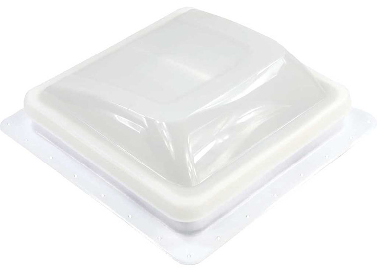 Ventline - 12v Powered Roof Vent White Dome Birch White Screen Frame Painted White Flange - V2094-501-46
