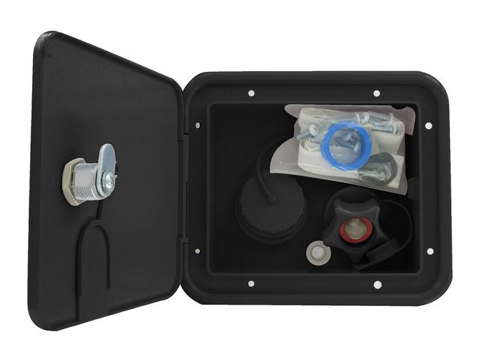 Valterra - Gravity/brass City Water Inlet Hatch Black Carded - A01-2000BKVP