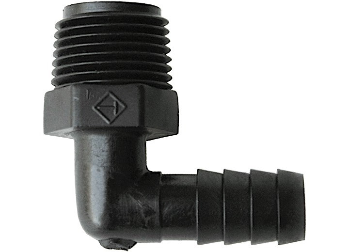 Valterra - Elbow Male Adapter 90 Degrees 3/8in Mpt X 3/8in Barb - RF835