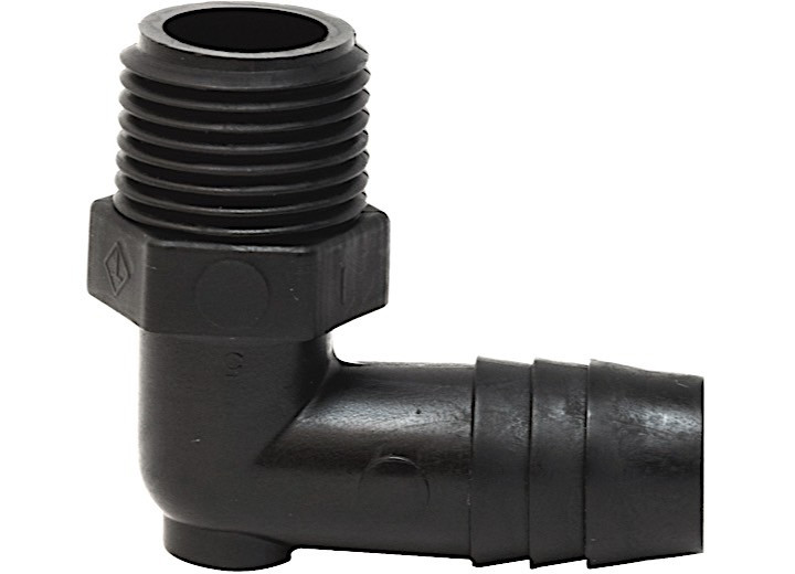 Valterra - Elbow Male Adapter 90 Degrees 3/8in Mpt X 1/2in Barb - RF842