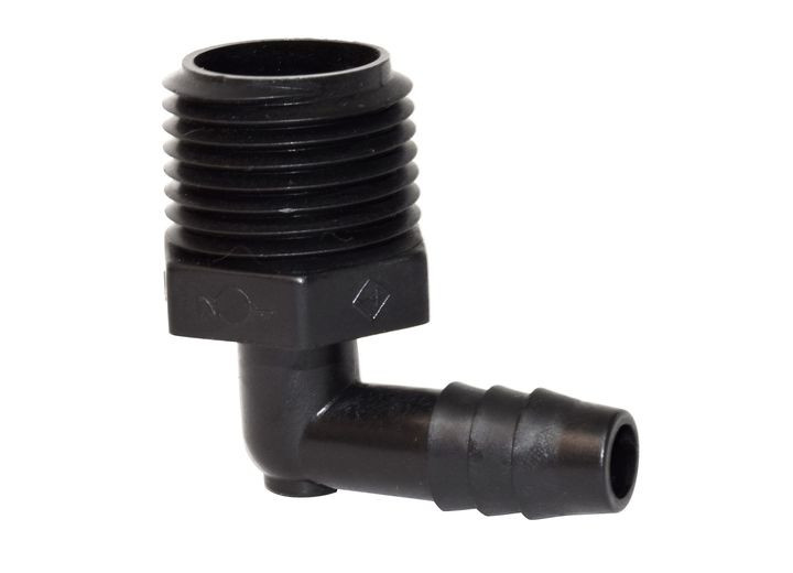 Valterra - Elbow Male Adapter 90 Degrees 1/2in Mpt X 3/8in Barb - RF882