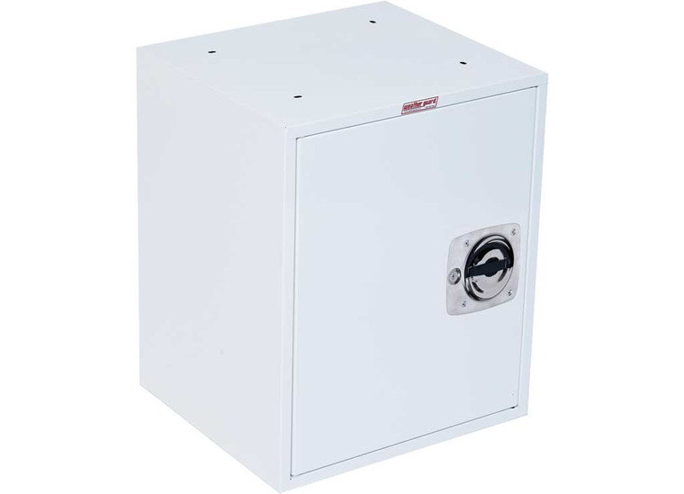 Weather Guard - Lockable Cabinet With 2 Removable Shelves 22 X 18 X 16in  White Steel Finish - 2600953