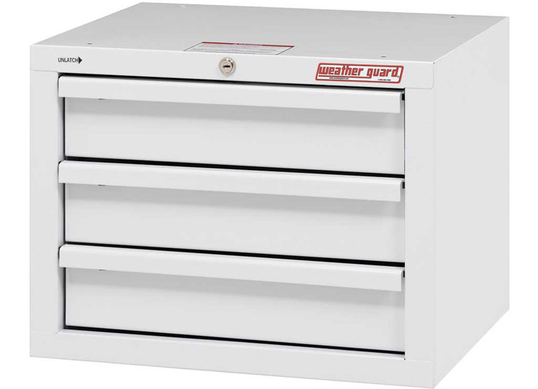 Weather Guard - Secure Storage Cabinet With 3 Drawers 21 X 16.5 X 16in  White Steel Finish - 903-3-01