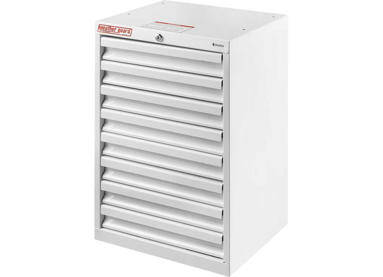 Weather Guard - Van Storage Cabinet With 8 Drawers 16 X 14 X 24in  White Steel Finish - 2932229