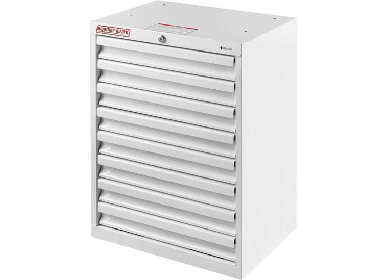 Weather Guard - Van Storage Cabinet With 8 Drawers 18 X 14 X 24in  White Steel Finish - 2954143