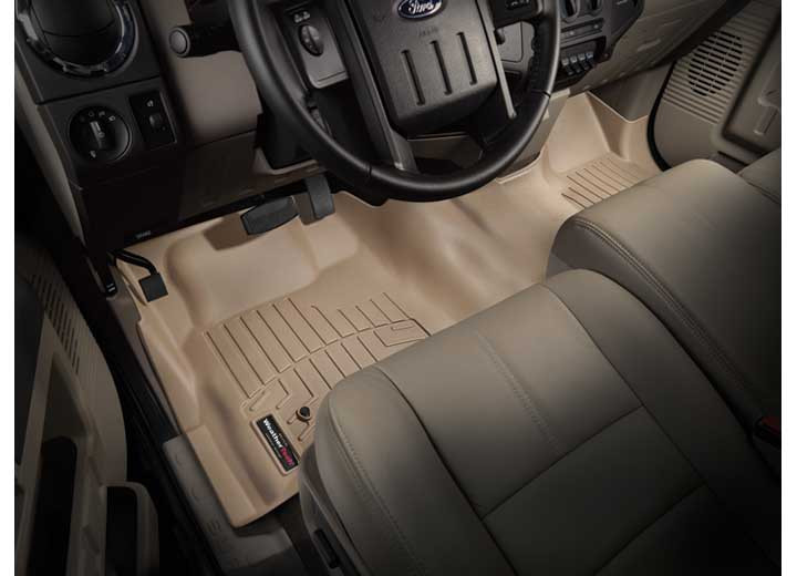 WeatherTech - (dpn)0910 F150 Front Floorliner W/two Retention Posts (not Hooks) Tan - 453341
