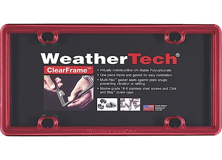 WeatherTech - Clearframe Red License Plate Frame - 8ALPCF1
