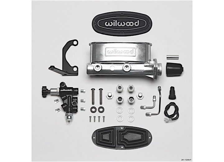 Wilwood - Hv Tandem M/c Kit W/ Bracket & Prop Valve1in Boreball Burnished - 261-13269-P