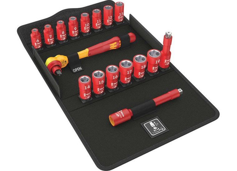 Wera Tools - 8100 Sb Vde 1 Zyklop Ratchet Set Insulated Switch Lever 3/8in Drive Metric - 5004970001