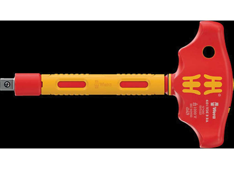 Wera Tools - 410 I Vde B Ra Vdeinsulated Thandle Adapter Screwdriver For 3/8in Sockets - 5005122001