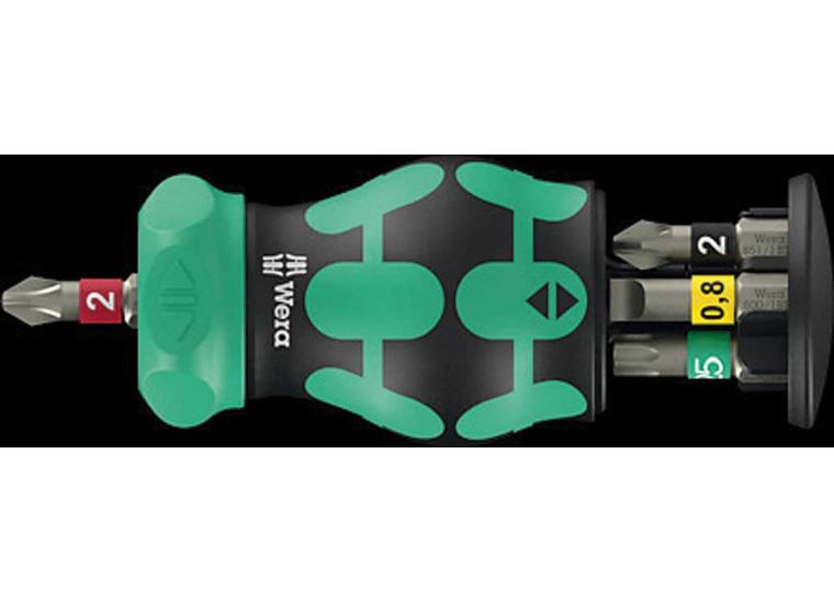 Wera Tools - Kraftform Kompakt Stubby Magazine Ra 2 Bit Set W/ Ratchet Functionality 6 Pcs - 5008892001