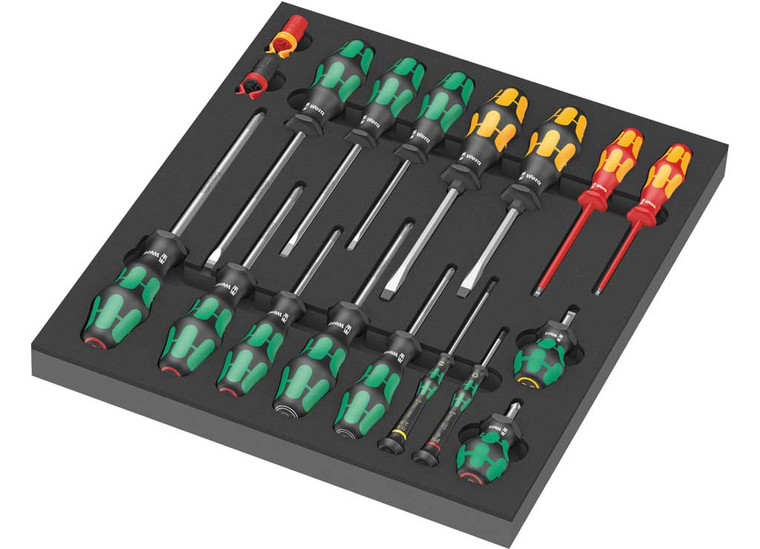 Wera Tools - 9710 Foam Insert Screwdriver Set 1 18 Pcs - 5150101001