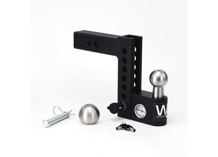 Weigh Safe - 6in Drop 2in Shank Aero Hitch W/builtin Scale 2in Stainless Steel Ball Rated For 12500 Lbs Gtw - AWS6-2