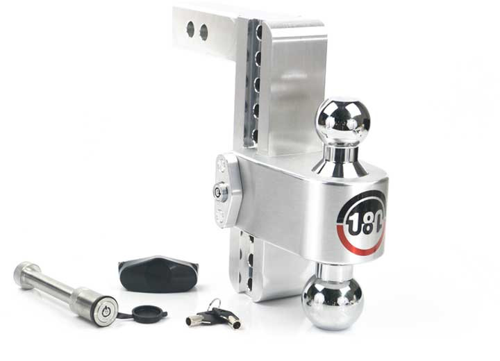 Weigh Safe - 180 Turnover Ball 8 Drop Hitch W/ 2 Shank & Chrome Plated  2 & 25/16 Ball W/w503 Keyed Alike - CTB8-2-KA