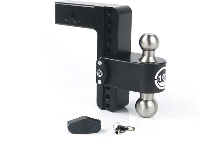 Weigh Safe - Turnover Ball  8in Drop Hitch W/ 2.5in Shank (8k/14.5k Gtwr)w/cerakote - LTB8-2.5-CER-BLA