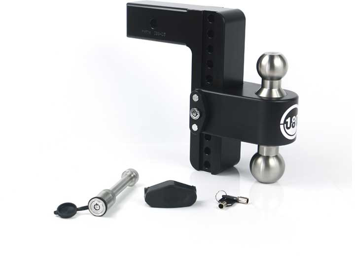 Weigh Safe - Turnover Ball  8in Drop Hitch W/ 2.5in Shank (8k/14.5k Gtwr)w/cerakote - LTB8-2.5-KA-CER-BLA