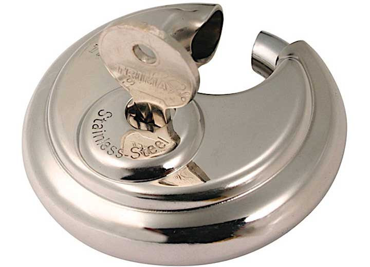 Trimax Locks - Stainless Steel 70mm (23/4in) Round Disc Padlock W/ 10mm Steel Shackle - TRP170