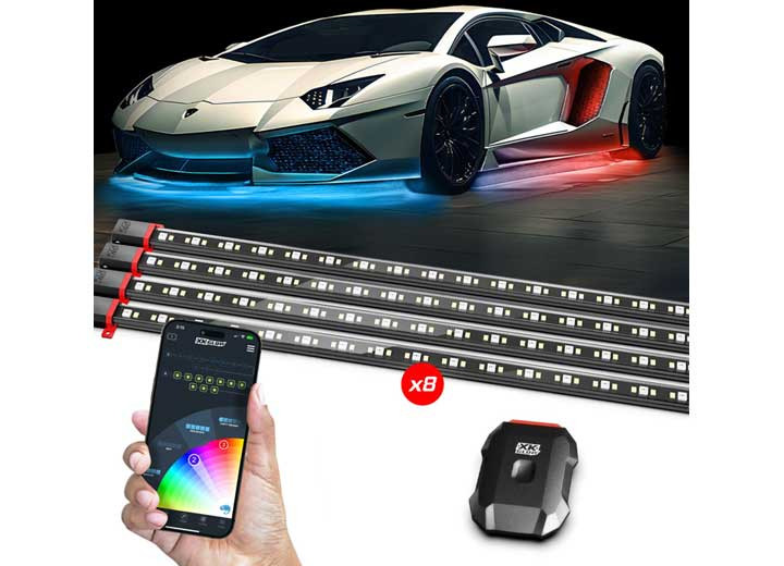 XK Glow - Xkmax Rgbw 8pc Addressable Car Underglow Kit - MX-CAR-STA