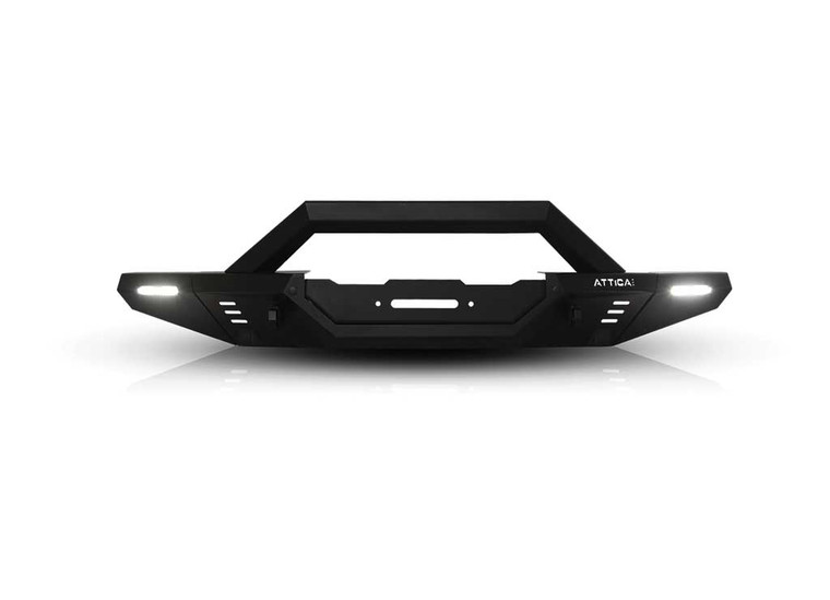 Attica 4x4 - 2124 Bronco Terra Series Front Bumper Modular Wingsblackpowder Coatedsteel - ATTFB01A102-1-BX