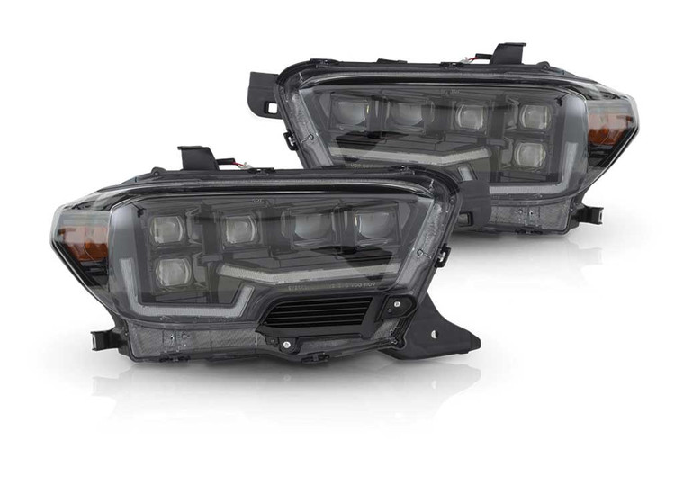 Attica 4x4 - 1623 Tacoma Rogue Series Head Light Full Led High/low Beam Sequentailglossey Black/clear - CHATT0682-GBC-SQ