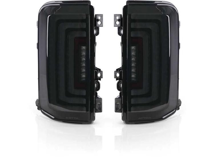 Attica 4x4 - 21c Bronco Tail Light With Led Sequential Turn Signal (black/smoke) - CTATT0772-H4-BS-SQ
