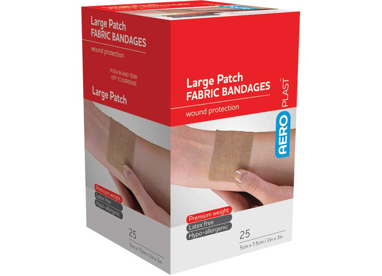 Aero Healthcare - Aeroplast Fabric Large Patch Bandages 25/box 12 Pack Beig - AFP506